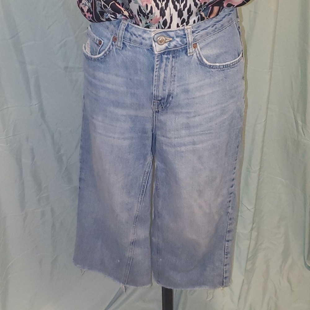 *LAST CHANCE* Topshop Petite Moto Wide Leg Denim